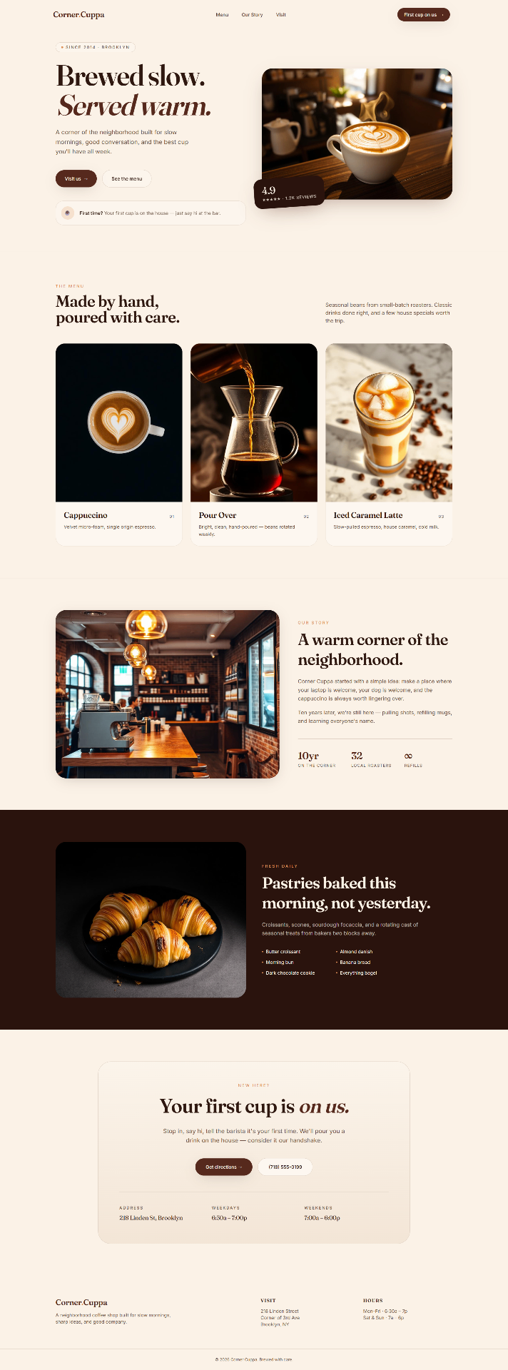 Coffee Shop website design preview