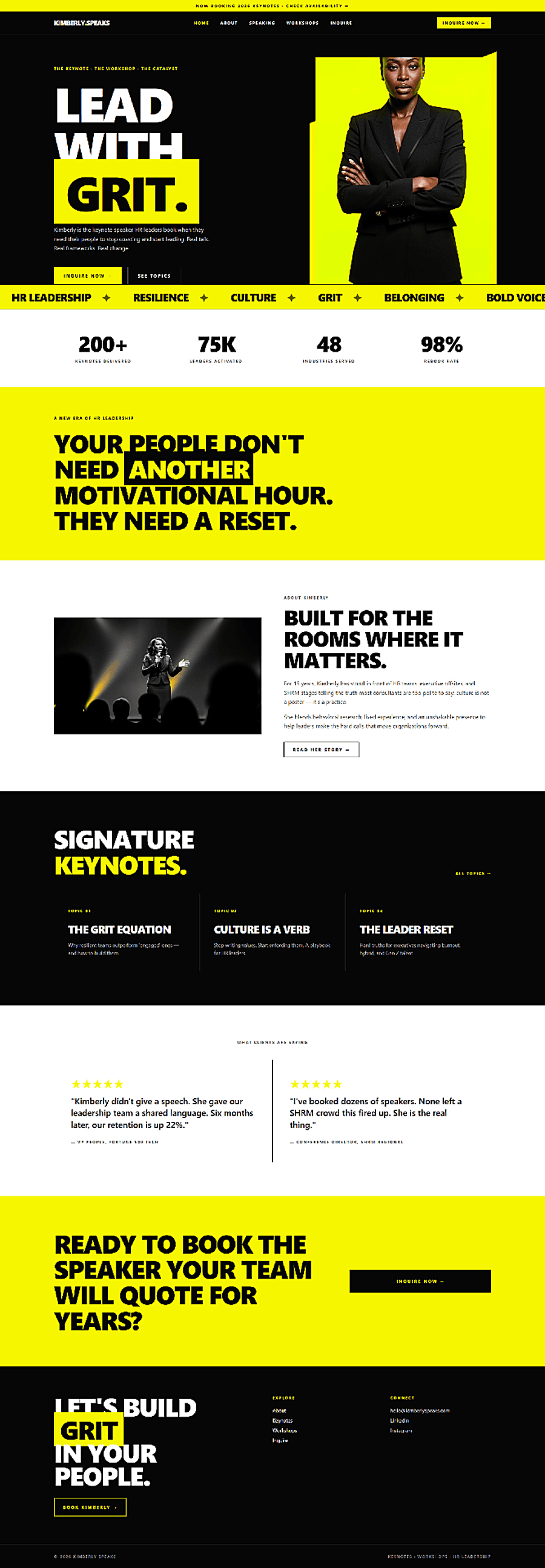 Keynote Speaker website design preview