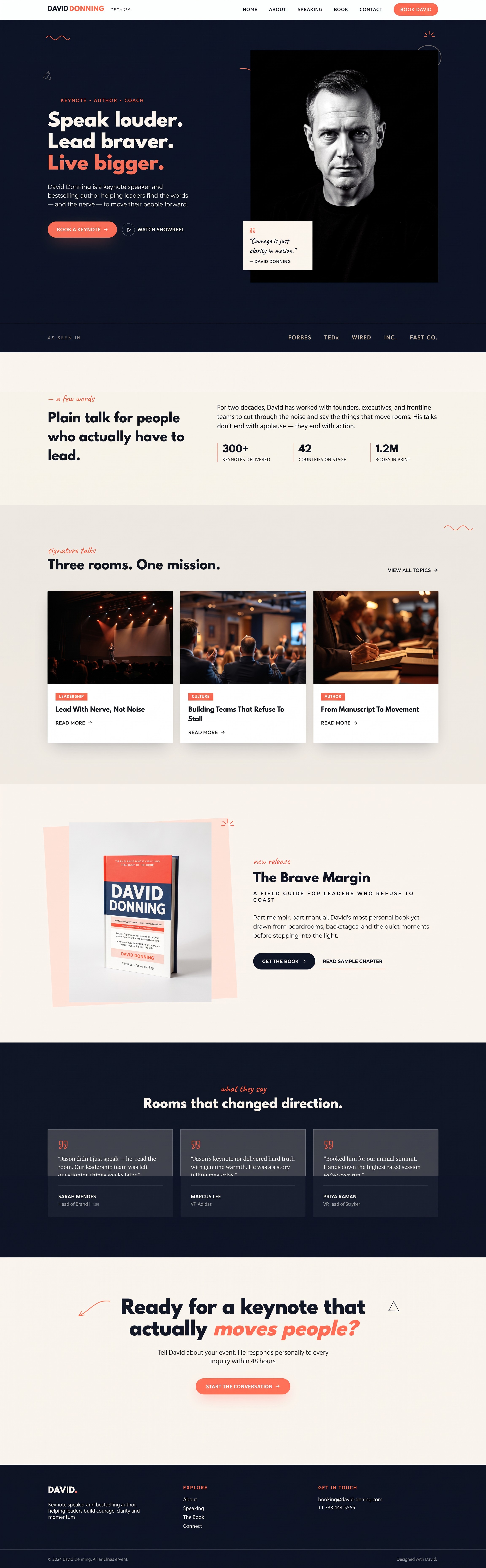 Speaker + Author website design preview